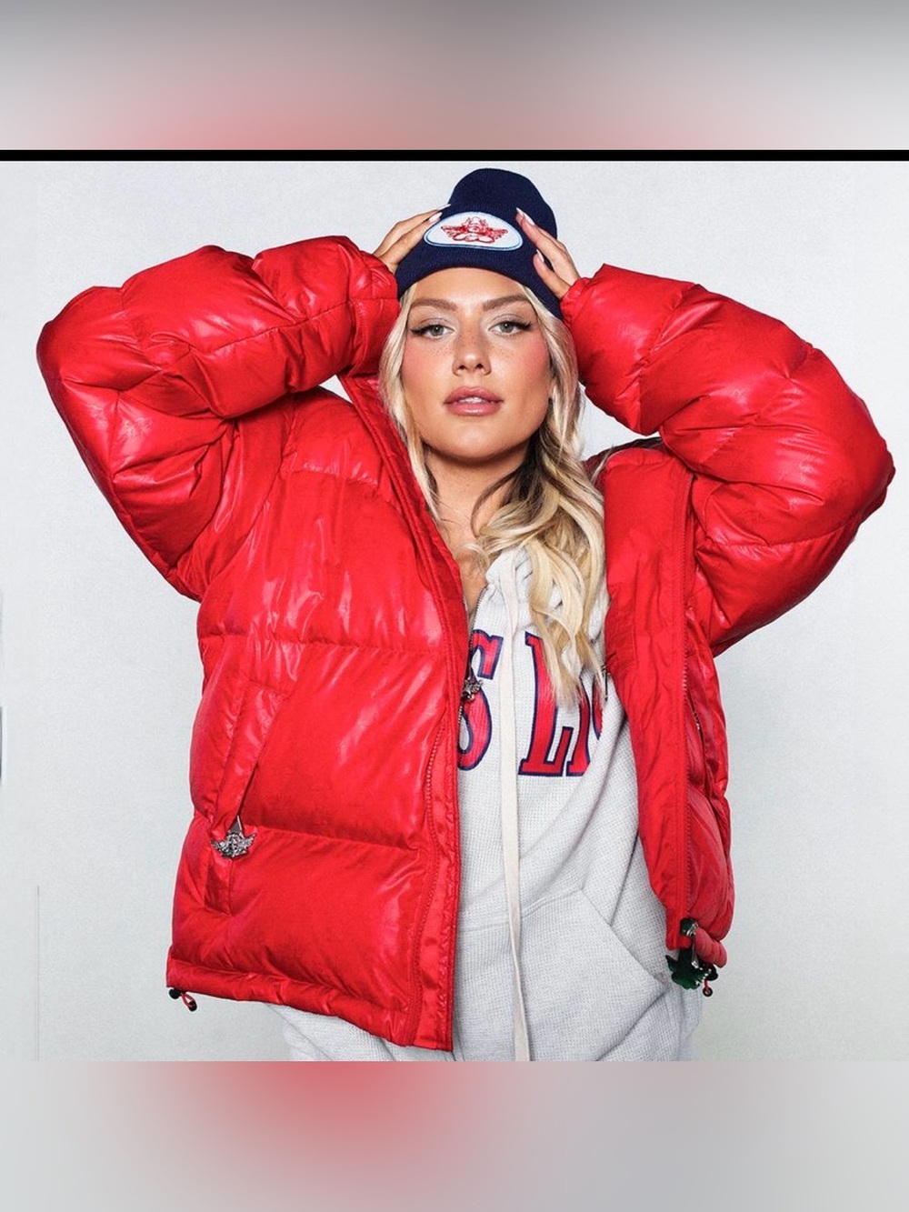 Boys Lie RED PUFFER LOGO JACKET